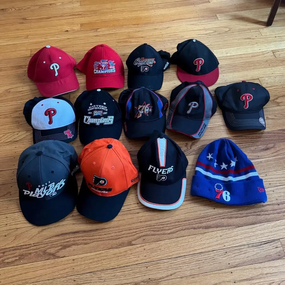 Philadelphia Phillies Flyers 76ers sixers Hats lot estate